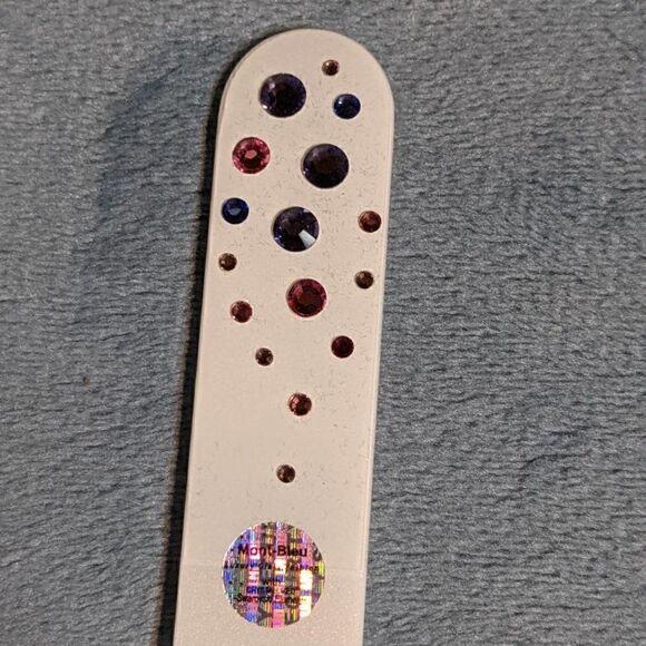 🆕7.5" White Czech Crystal Nail File W/BEAUTIFUL PINK & PURPLE SWARO… - Picture 4 of 6